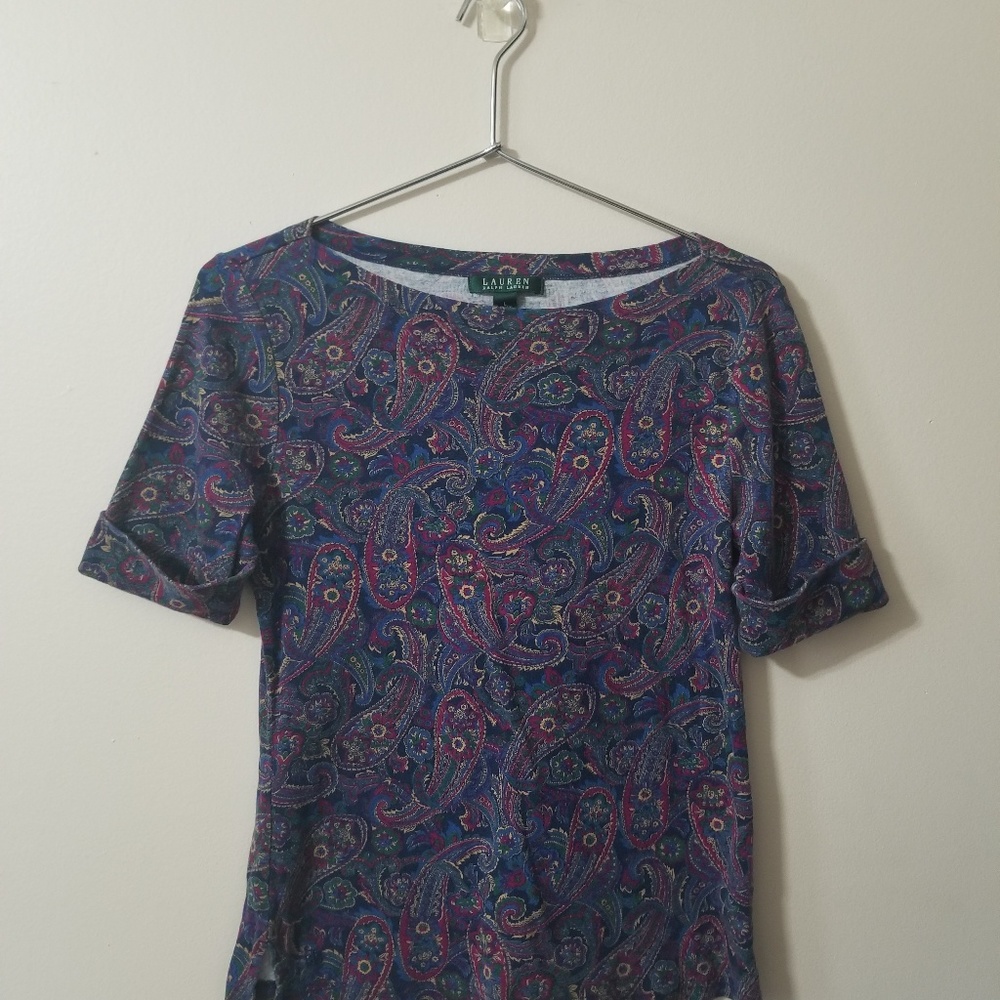 LAUREN RALPH LAUREN - paisley short sleeve t-shirt
